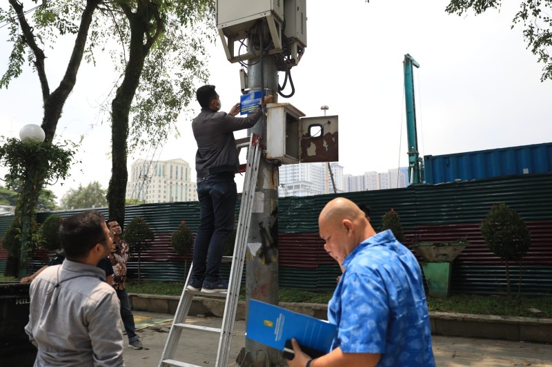 Dinas Kominfo Tempel Pemberitahuan Di Menara Telekomunikasi Yang Berdiri Di Lahan Pemko Agar Taati Perwal