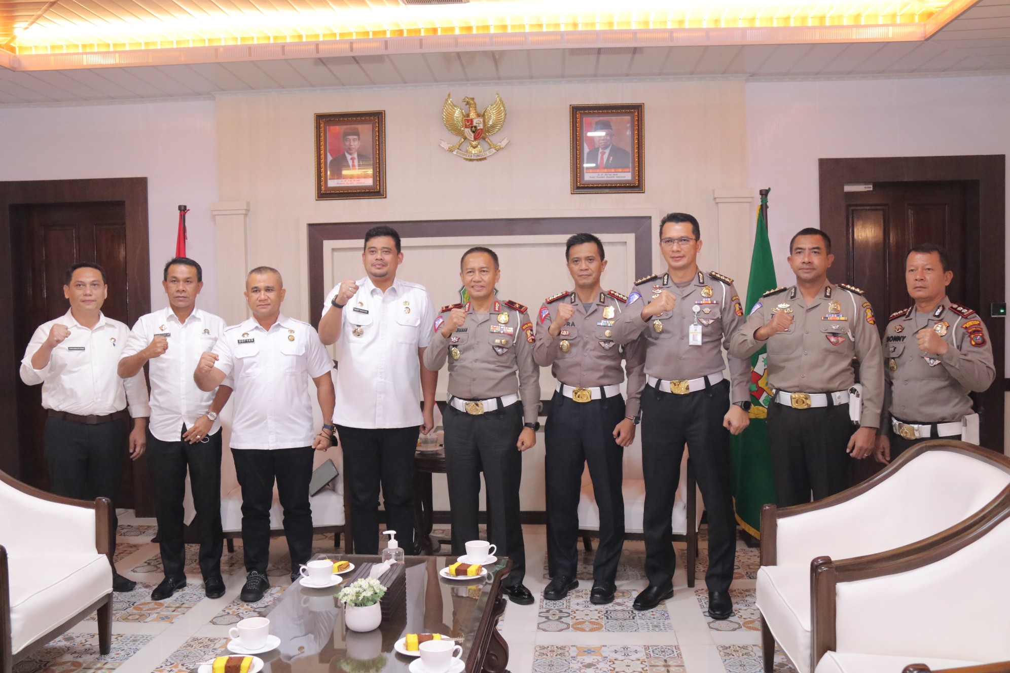 Kadis Kominfo Medan Dampingi Wali Kota Medan Menerima Kunjungan Dirgakkum Korps Lalu Lintas (Korlantas) Polri