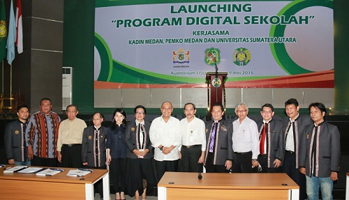 Walikota Medan Launchinng "Program Digital Sekolah" Kerjasama Kadin Medan, Pemko Medan dan Universitas Sumatera Utara