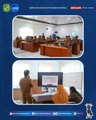 Kegiatan Uji Coba Aplikasi Survei Data Kependudukan Kota Medan di Aula Dinas Kominfo Medan, Selasa (30/12/2025)